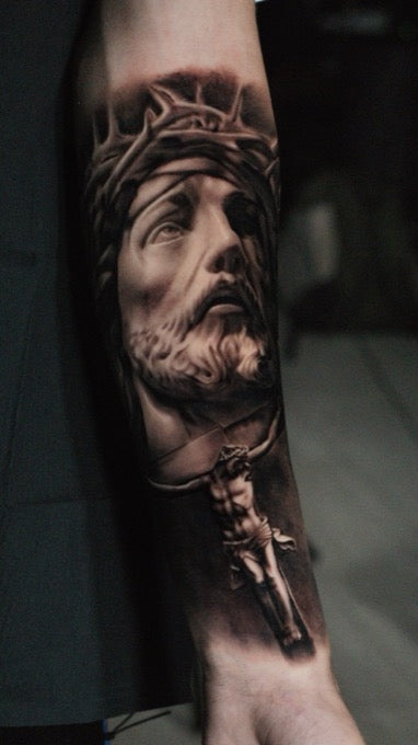 Realistic Black & Grey tattoo by Charly Ávila