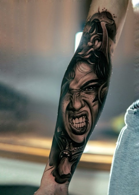 Realistic Black & Grey tattoo by Charly Ávila